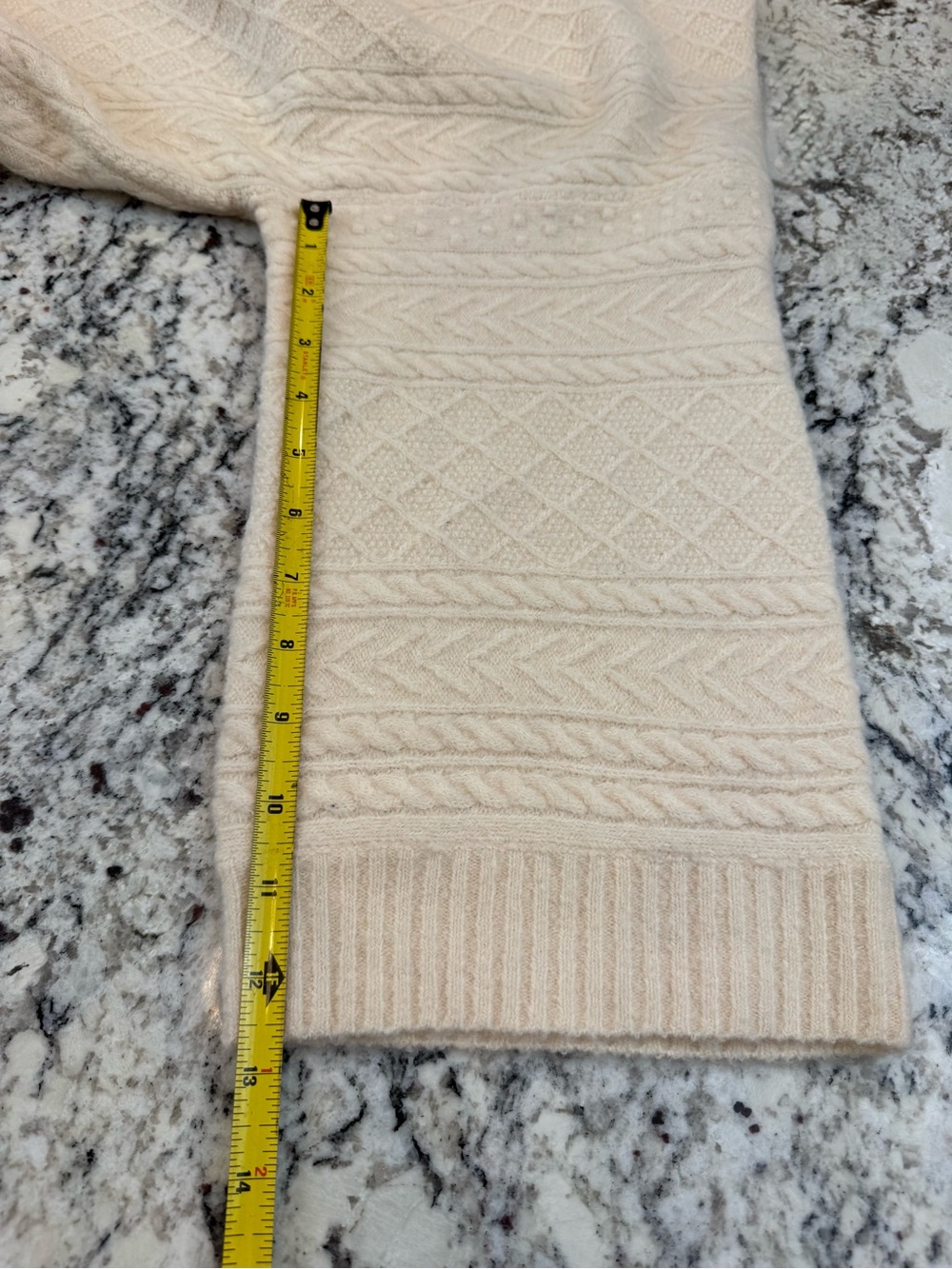 J.Crew Cable Knit Long Cardigan XS/S Merino Wool Alpaca Ivory - Picture 8 of 10